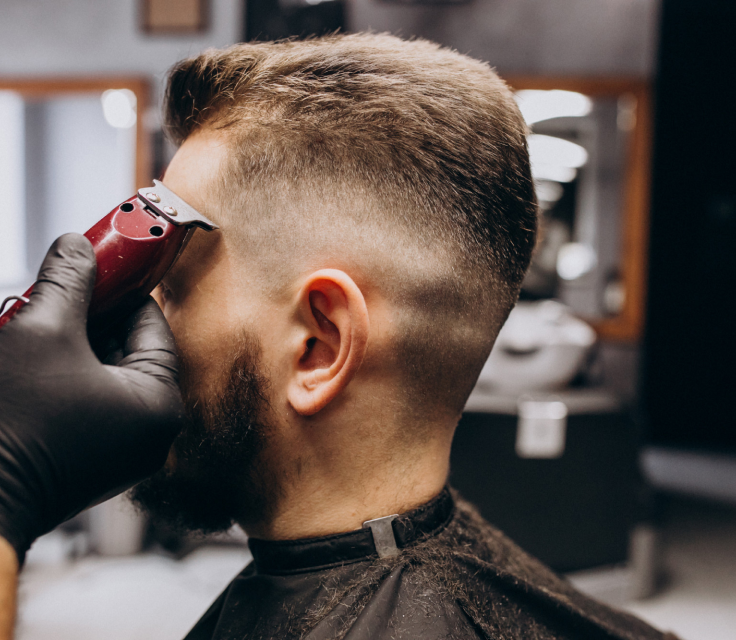 Detail shot of skin fade gradient